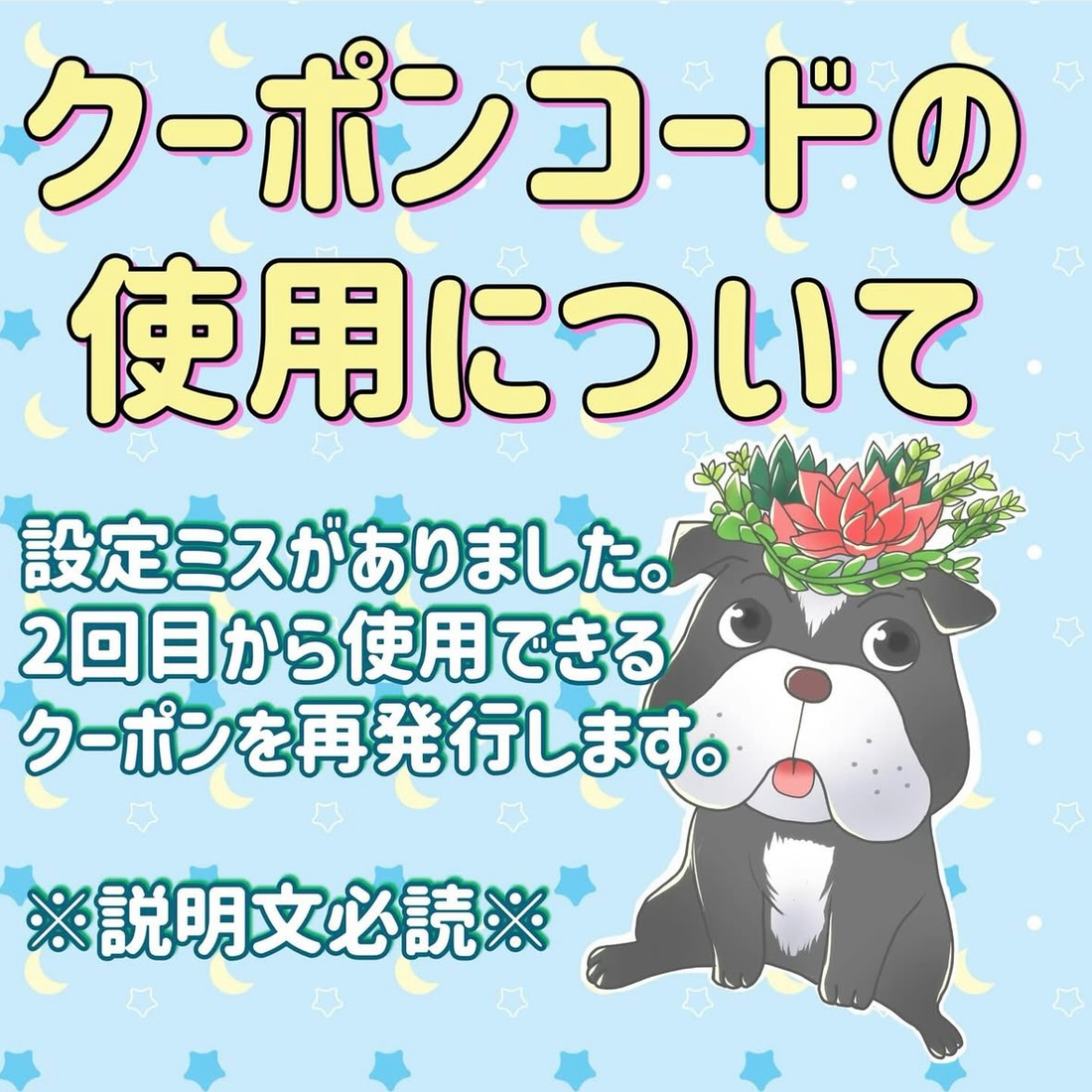 ※連絡※クーポンコードの使用について