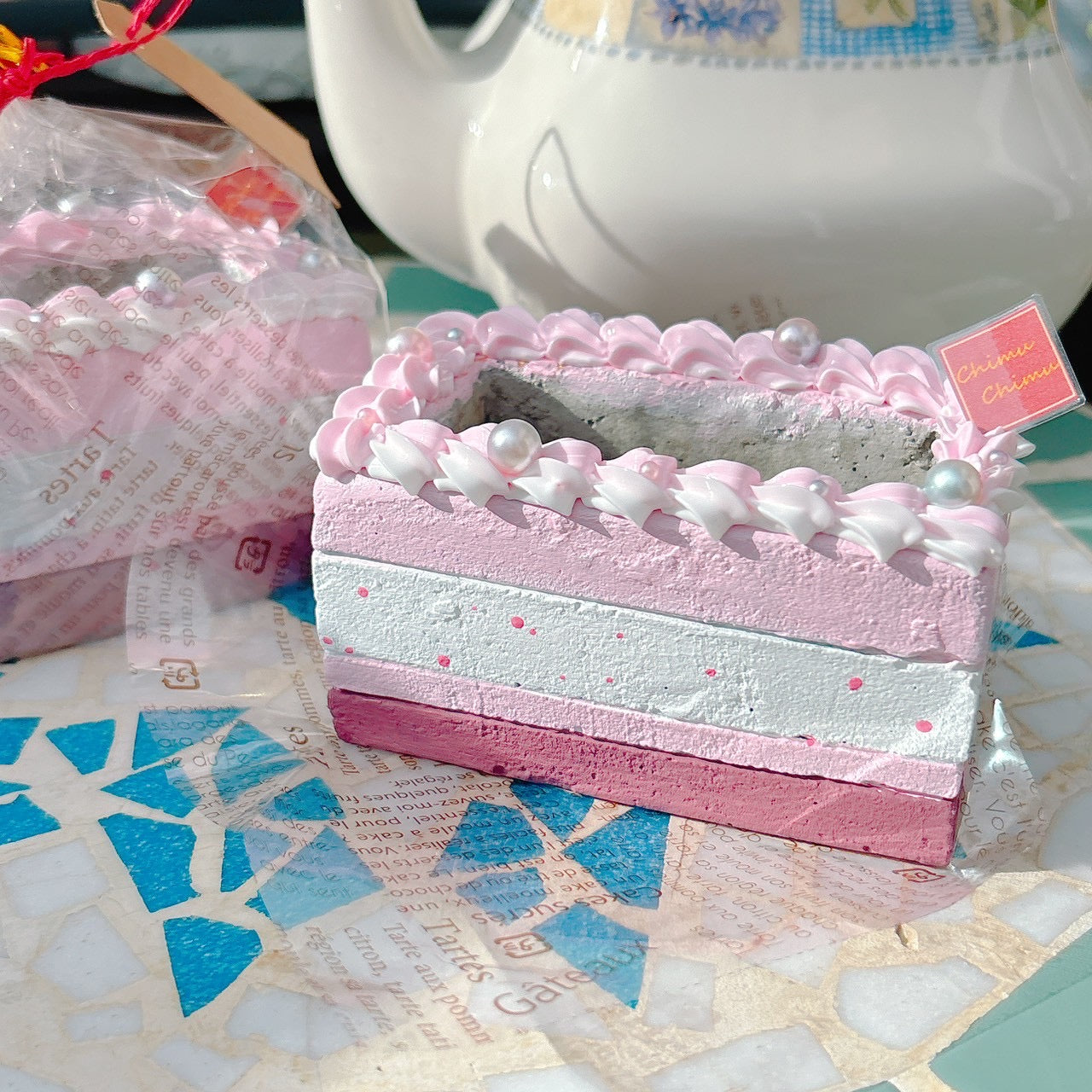 カットケーキ鉢　ピンク